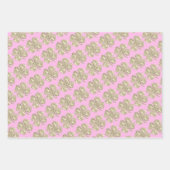 Schattigee Glitter Lucky Clover Roze Blauw Beige Inpakpapier Vel (Voorkant 2)