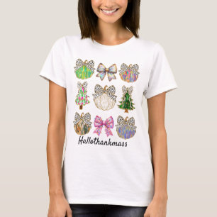 Schattigee Glitter Pompoen Coquette Bow Hallothank T-shirt