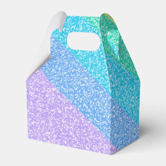 Schattigee glitter regenboog aangepaste verjaardag bedankdoosjes (Achterkant)