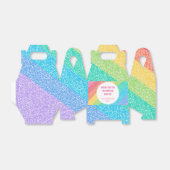 Schattigee glitter regenboog aangepaste verjaardag bedankdoosjes (Uitgevouwen)