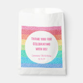 Schattigee glitter regenboog aangepaste verjaardag bedankzakje (Voorkant)