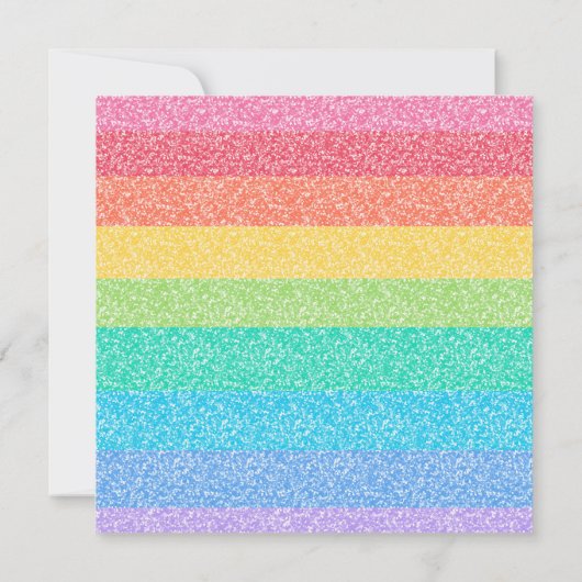 Schattigee Glitter Regenboog Kleurrijke Custom Ver Bedankkaart (Achterkant)