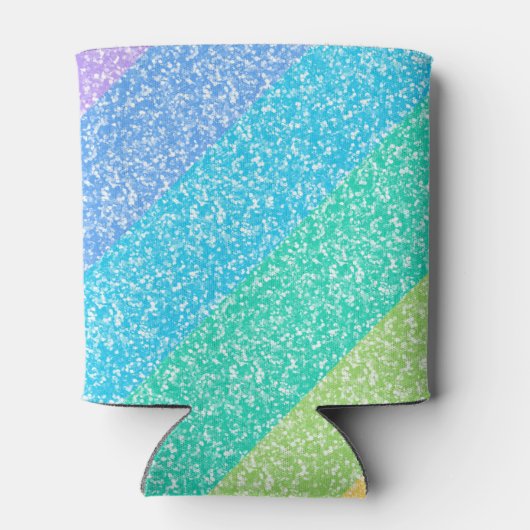 Schattigee Glitter Regenboog Kleurrijke Custom Ver Blikjeskoeler (Achterkant)