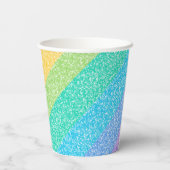 Schattigee Glitter Regenboog Kleurrijke Custom Ver Papieren Bekers (Achterkant)
