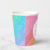 Schattigee Glitter Regenboog Kleurrijke Custom Ver Papieren Bekers (Rechts)