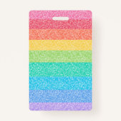 Schattigee Glitter Regenboog Strepen Kleurrijke Aa Badge (Achterkant)