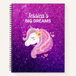 Schattigee Glitter Unicorn Journal Notitieboek