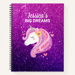 Schattigee Glitter Unicorn Journal Notitieboek