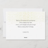 Schattigee Glitter Vrolijk Kerstfeest Tartan Grijs Feestdagenkaart (Achterkant)