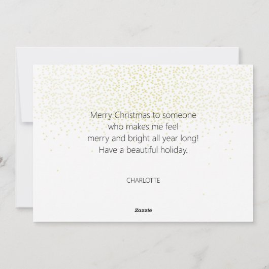 Schattigee Glitter Vrolijk Kerstfeest Tartan Grijs Feestdagenkaart (Achterkant)