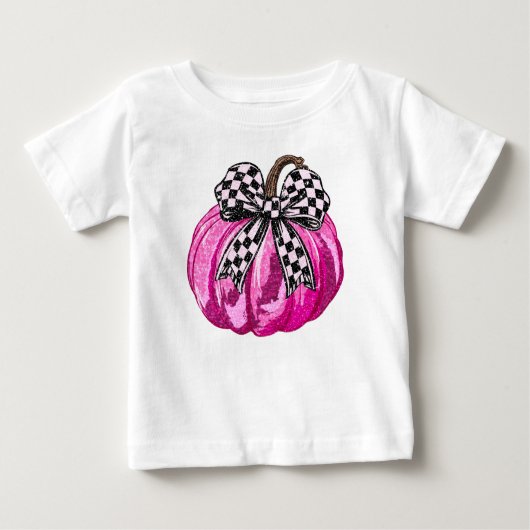 Schattigee Glittery Roze Pompoen Tshirt Herfst Vib (Voorkant)