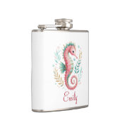 Schattigee Glittery Seahorse Custom Monogram Heupfles (Rechts)