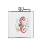 Schattigee Glittery Seahorse Custom Monogram Heupfles (Achterkant)