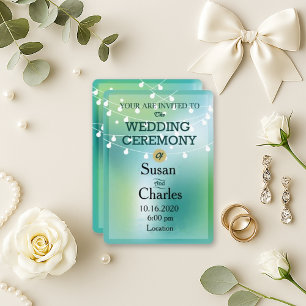 Schattigee gloeilamp bruiloft uitnodiging