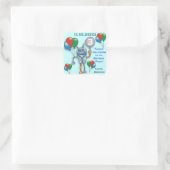 Schattigee Glossy Robot Gepersonaliseerde Party St Vierkante Sticker (Tas)