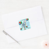 Schattigee Glossy Robot Gepersonaliseerde Party St Vierkante Sticker (Envelop)