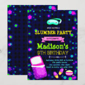 Schattigee Glow slumber verjaardagsfeestuitnodigin Kaart (Voorkant / Achterkant)