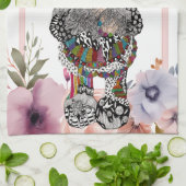 Schattigee Gnome Bloemen Keuken Handdoek (Gevouwen)