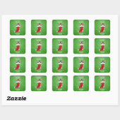 Schattigee Gnome Candy Canes in Rode Kousen Swirls Vierkante Sticker (Vel)