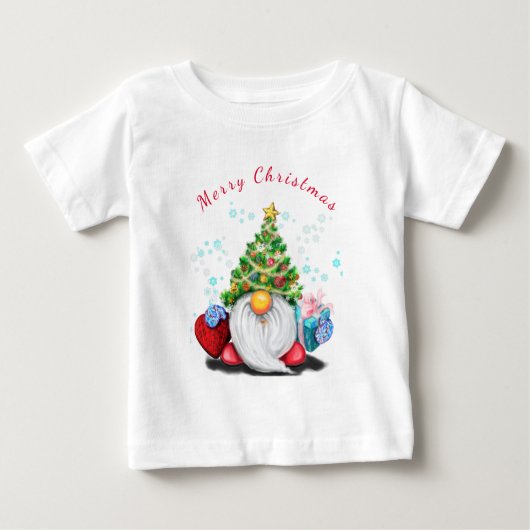Schattigee Gnome Christmas Baby T-shirt (Voorkant)