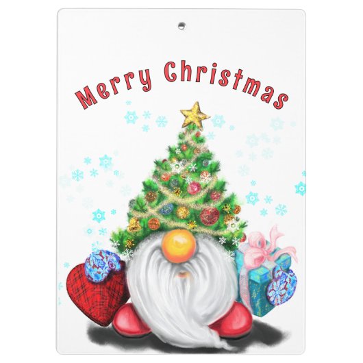Schattigee Gnome Christmas Klembord (Achterkant)