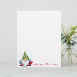 Schattigee Gnome Christmas Letterhead Sjabloon Briefhoofd