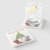 Schattigee Gnome Christmas Stone Onderzetter (Zijkant)