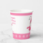 Schattigee Gnome Custom White en Pink Christmas Papieren Bekers (Links)