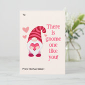 Schattigee Gnome een zoals jij Classroom Valentijn Feestdagenkaart (Staand voorkant)
