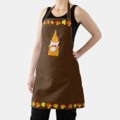 Schattigee Gnome en herfstbladeren op bruin Schort (Insitu)