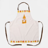 Schattigee Gnome en herfstbladeren op Licht Beige Schort (Voorkant)