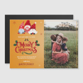 Schattigee Gnome Familie Foto Kerst Magnetische Ka (Voorkant / Achterkant)