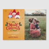 Schattigee Gnome Familie Foto Kerst Magnetische Ka (Voorkant)