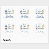 Schattigee Gnome Familie Retouradres Typografie Ronde Sticker (Vel)