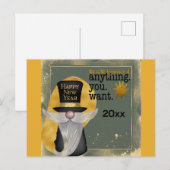 Schattigee Gnome Gold Gelukkig Nieuwjaar 2025 Briefkaart (Voorkant / Achterkant)
