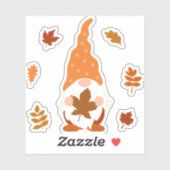 Schattigee Gnome Herfst Vallende bladeren Sticker (Vel)