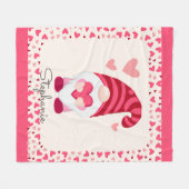 Schattigee Gnome Holding Hart Gepersonaliseerd Fleece Deken (Voorkant (Horizontaal))