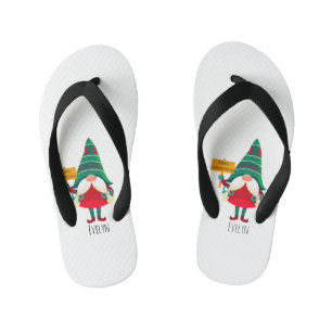 Schattigee Gnome Holding Placard met Groeten Kinder Teenslippers