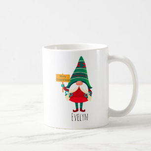 Schattigee Gnome Holding Placard met Groeten Koffiemok