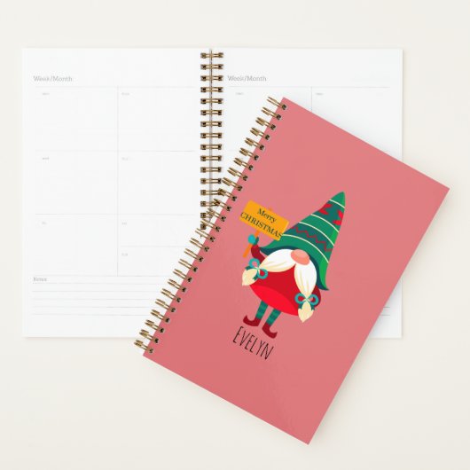 Schattigee Gnome Holding Placard met Groeten Planner (Display)
