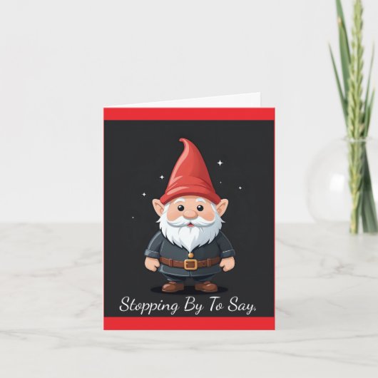 Schattigee Gnome Holiday Kaart (Voorkant)