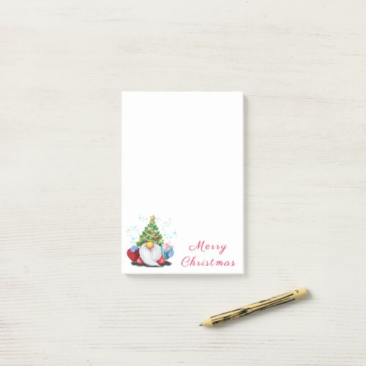 Schattigee Gnome in Christmas Tree Pet Post-it® no Post-it® Notes (Op bureau)