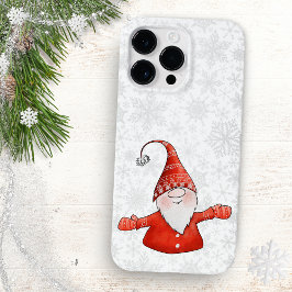 Schattigee Gnome in Rode Kerstmis Sneeuwvlokken Case-Mate iPhone 14 Pro Max Hoesje