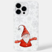 Schattigee Gnome in Rode Kerstmis Sneeuwvlokken Case-Mate iPhone Case (Achterkant)