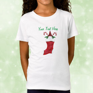 Schattigee Gnome in Rode Kerstmis Stocking Candy C T-shirt