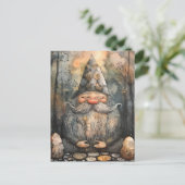 Schattigee Gnome in zijn Zen Tuin Briefkaart (Staand voorkant)