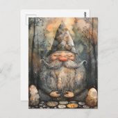 Schattigee Gnome in zijn Zen Tuin Briefkaart (Voorkant / Achterkant)