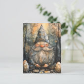 Schattigee Gnome in zijn Zen Tuin Briefkaart (Staand voorkant)