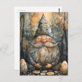 Schattigee Gnome in zijn Zen Tuin Briefkaart (Voorkant / Achterkant)
