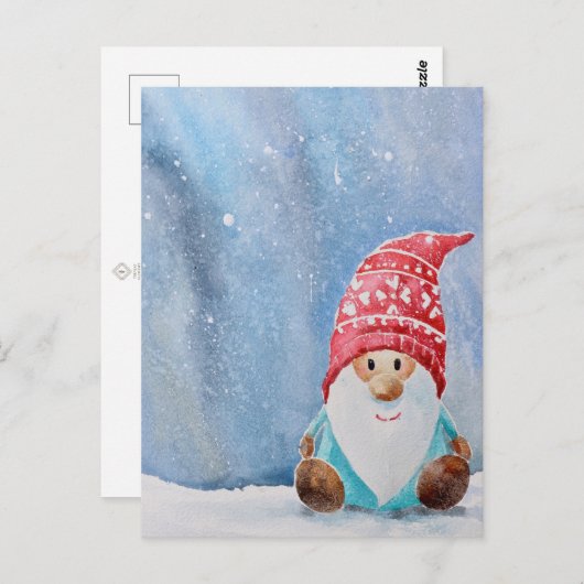 Schattigee Gnome kerst Briefkaart | grillige vakan (Voorkant / Achterkant)